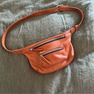 Nimes Tan Leather Fanny Pack